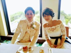 o様ご夫妻の披露宴で記念撮影